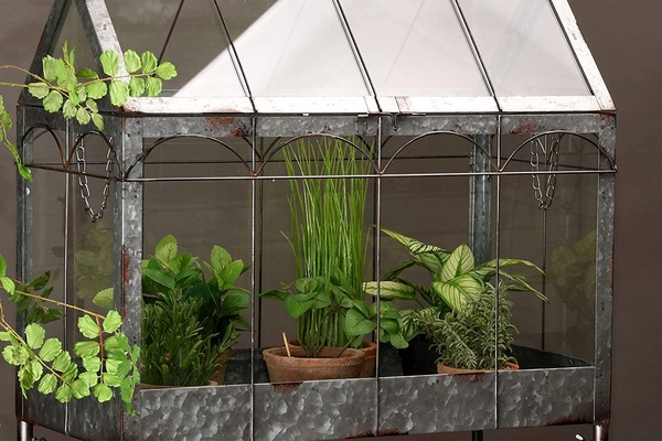 Casa Invernadero Cristal Verde con Soporte L 